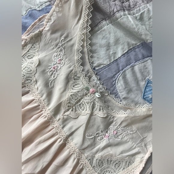 Vintage Cream Embroidered Floral Lace Nightgown Nightwear Cottagecore Large - Picture 7 of 9
